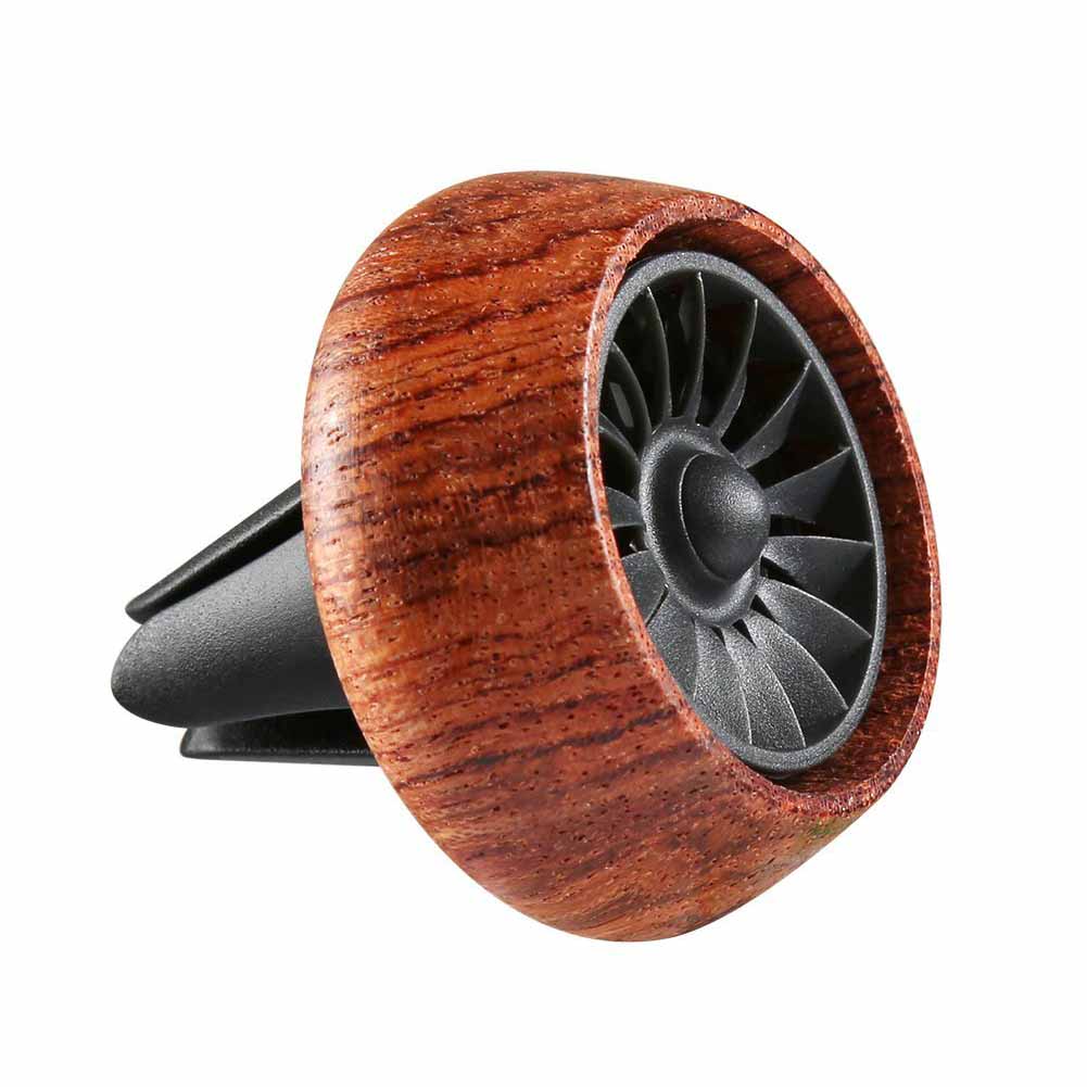 Wood Car Fragrance Diffuser Vent Clip Air Freshener Essential Oil Prume Aromatherapy Air Purifier with Aroma pieces replacement (Rosewood)