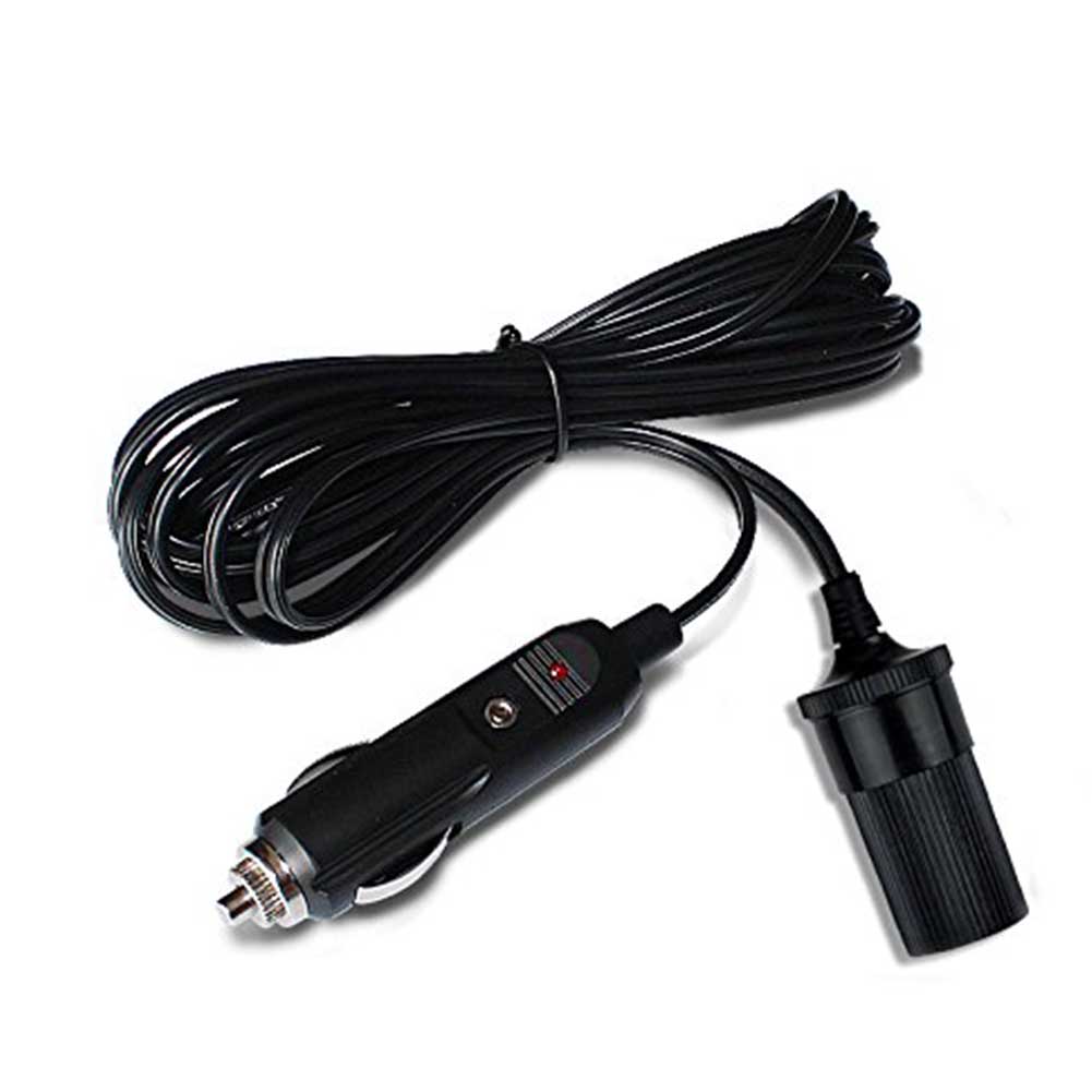 12V 24V 5M/16.5ft Extension Cable For Car Cigarette Lighter Socket Black